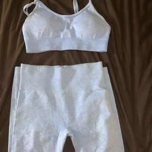Blue two-piece workout set